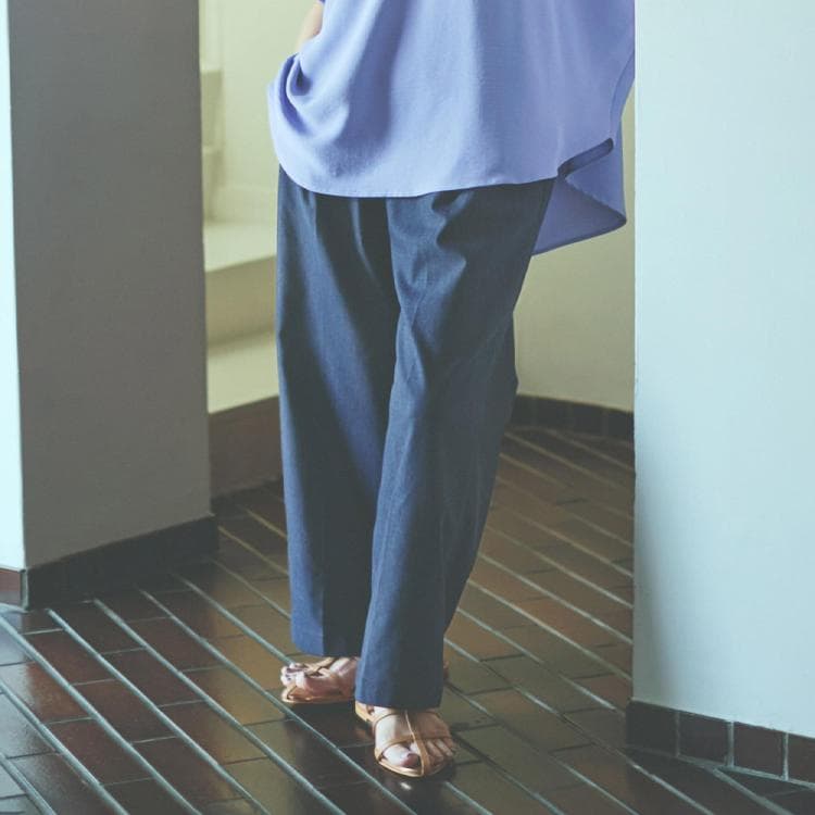 ザ ショップ ティーケー（ウィメン）(THE SHOP TK(Women))の【XS-XLサイズ/美シルエット】ハイパーストレッチワイドパンツ/接触冷感/洗える 6～9分丈パンツ