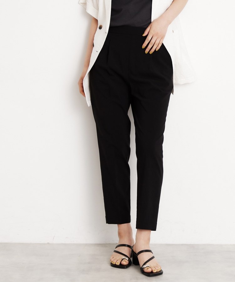 ザ ショップ ティーケー（ウィメン）(THE SHOP TK(Women))の【XS-XLサイズ/美シルエット】ハイパーストレッチテーパードパンツ/接触冷感/洗える ブラック(019)