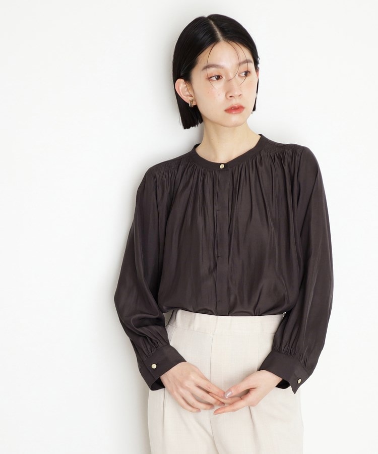 ザ ショップ ティーケー（ウィメン）(THE SHOP TK(Women))の【通勤/セレモニー】ヴィンテージサテンブラウス/洗える5