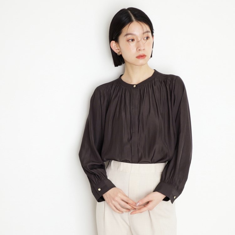 ザ ショップ ティーケー（ウィメン）(THE SHOP TK(Women))の【通勤/セレモニー】ヴィンテージサテンブラウス/洗える シャツ・ブラウス