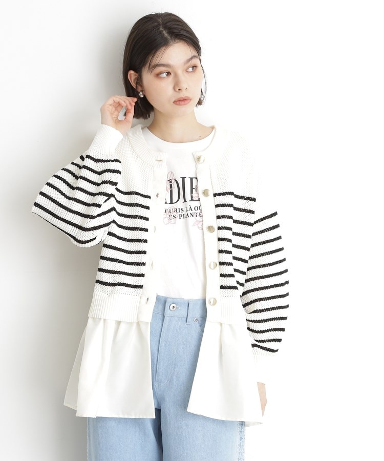 ザ ショップ ティーケー（ウィメン）(THE SHOP TK(Women))の布帛ドッキングメッシュカーデ10