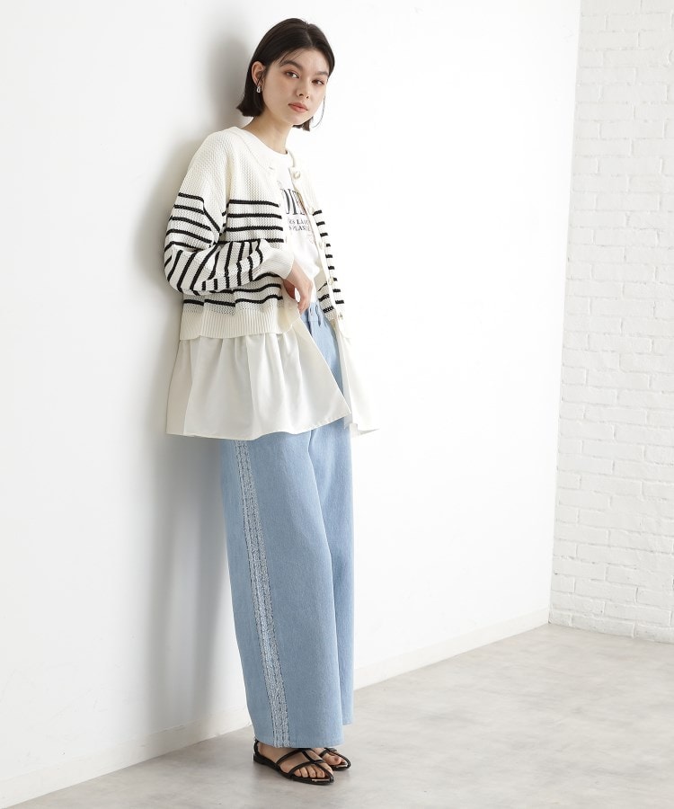 ザ ショップ ティーケー（ウィメン）(THE SHOP TK(Women))の布帛ドッキングメッシュカーデ12