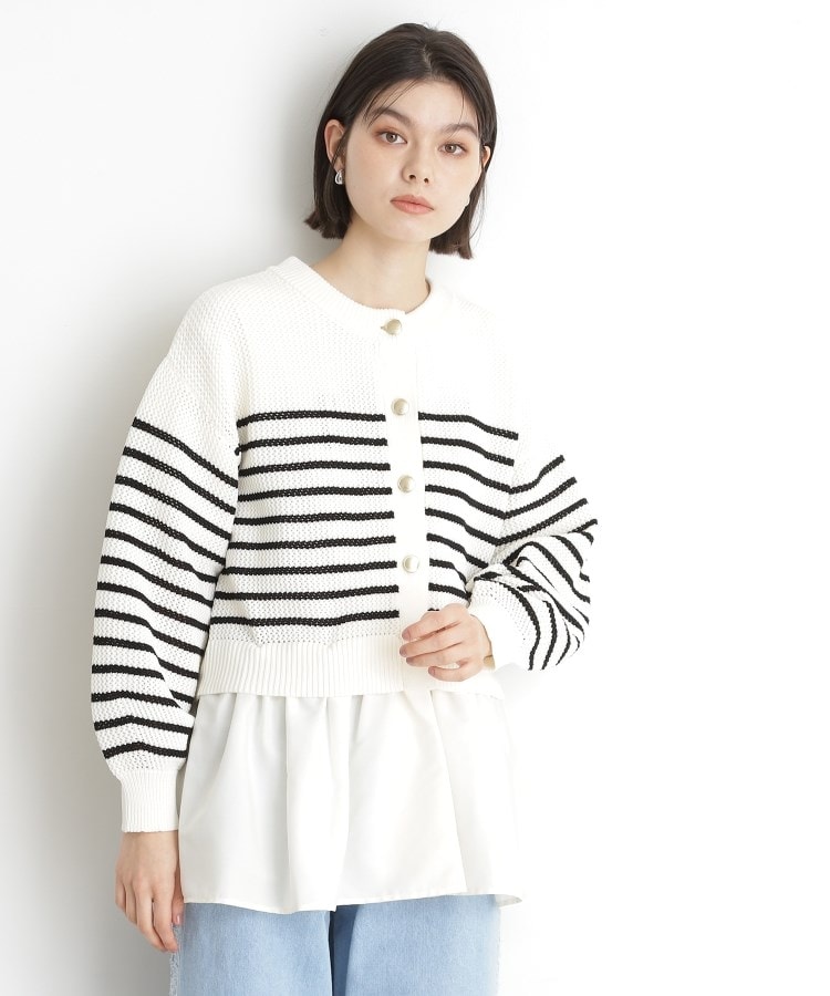 ザ ショップ ティーケー（ウィメン）(THE SHOP TK(Women))の布帛ドッキングメッシュカーデ9