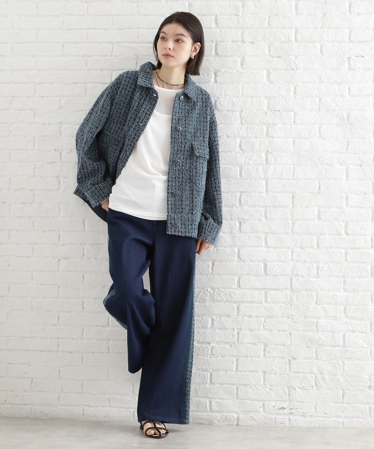 ザ ショップ ティーケー（ウィメン）(THE SHOP TK(Women))のジャカードデニムジャケット【洗える】17