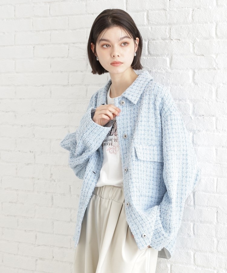 ザ ショップ ティーケー（ウィメン）(THE SHOP TK(Women))のジャカードデニムジャケット【洗える】10