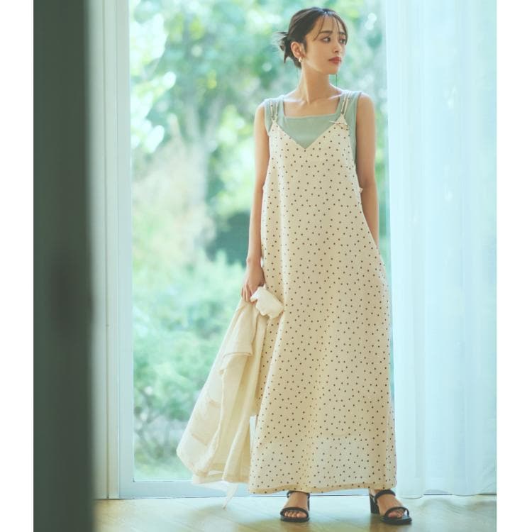 ザ ショップ ティーケー（ウィメン）(THE SHOP TK(Women))のドット柄キャミワンピース/洗える キャミワンピース