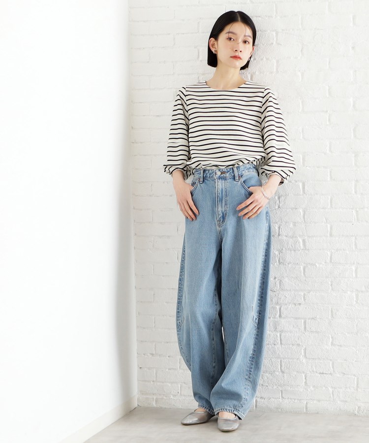 ザ ショップ ティーケー（ウィメン）(THE SHOP TK(Women))の麻調ランタン袖ブラウス【洗える】10