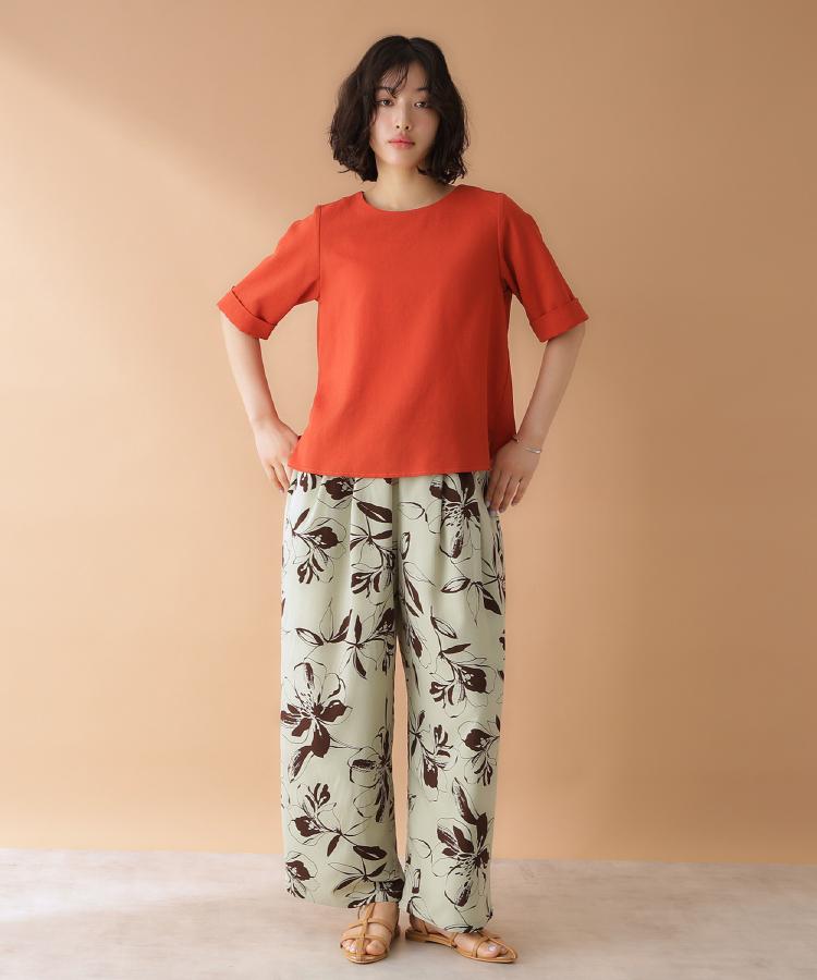 ザ ショップ ティーケー（ウィメン）(THE SHOP TK(Women))の麻調ブラウス【シワになりにくい/洗える】4