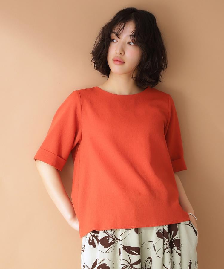 ザ ショップ ティーケー（ウィメン）(THE SHOP TK(Women))の麻調ブラウス【シワになりにくい/洗える】2