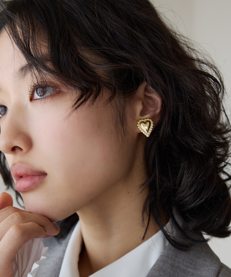 ザ ショップ ティーケー（ウィメン）(THE SHOP TK(Women))のアンティーク風ハートピアス＆イヤリング ゴールドピアス(007)