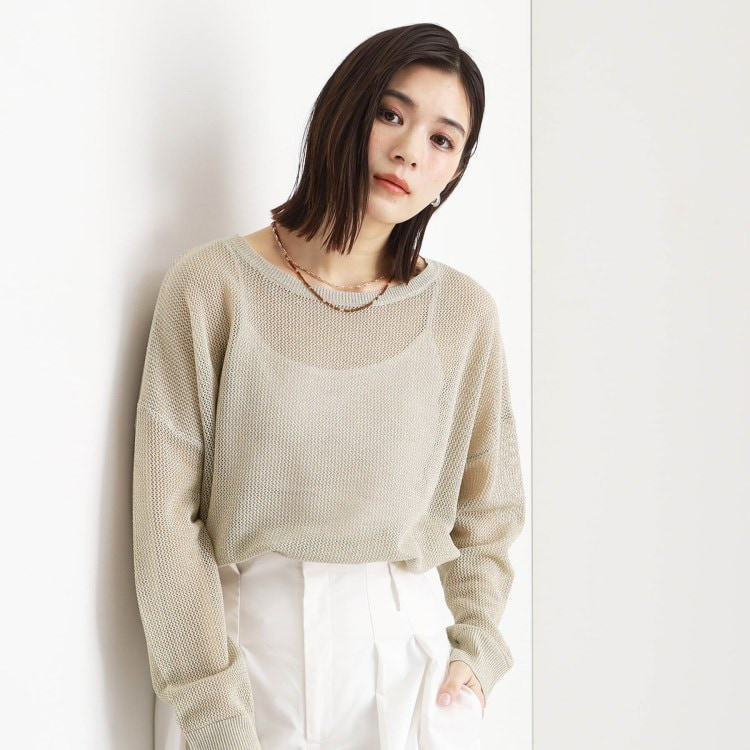 ザ ショップ ティーケー（ウィメン）(THE SHOP TK(Women))のラメメッシュニット ニット/セーター