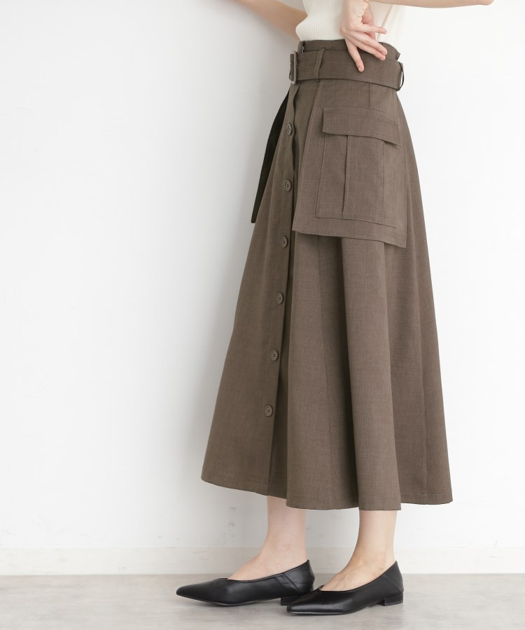 ザ ショップ ティーケー（ウィメン）(THE SHOP TK(Women))のフラップベルト付きスカート【洗える】7
