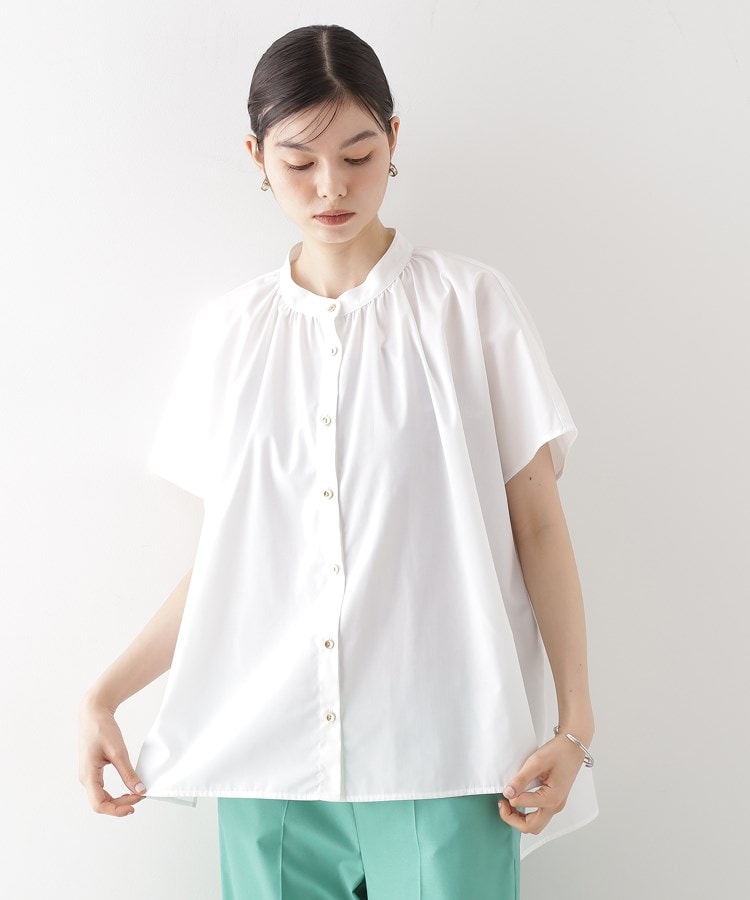 ザ ショップ ティーケー（ウィメン）(THE SHOP TK(Women))の袖ギャザーブラウス【洗濯機OK】1