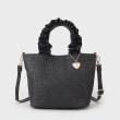 ザ ショップ ティーケー（ウィメン）(THE SHOP TK(Women))の雑材フリルハンドバッグ ブラック(519)