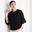 ザ ショップ ティーケー（ウィメン）(THE SHOP TK(Women))の袖シャーリングシアープルオーバー【洗濯機OK】 ブラック(019)