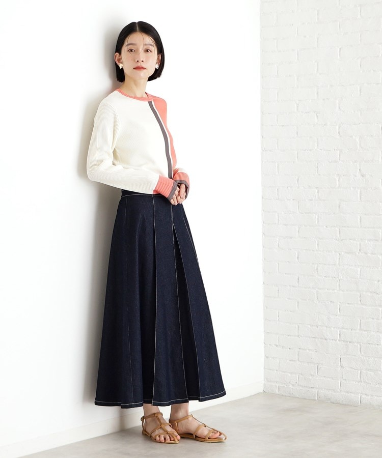 ザ ショップ ティーケー（ウィメン）(THE SHOP TK(Women))の配色リブニット【洗える】2