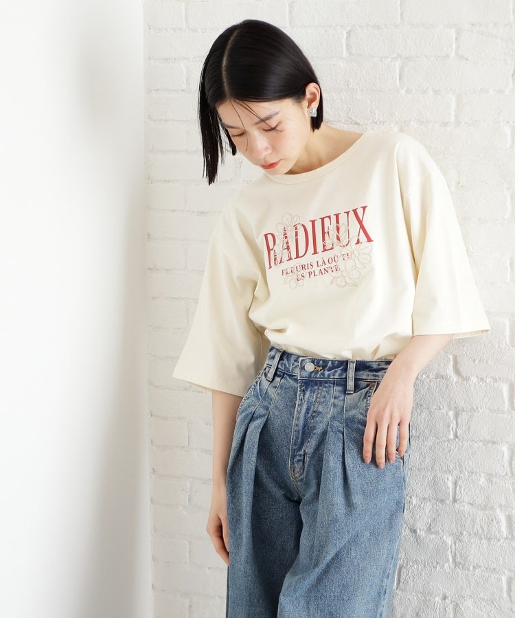 ザ ショップ ティーケー（ウィメン）(THE SHOP TK(Women))のオーガニックコットンロゴＴ【洗濯機OK】13