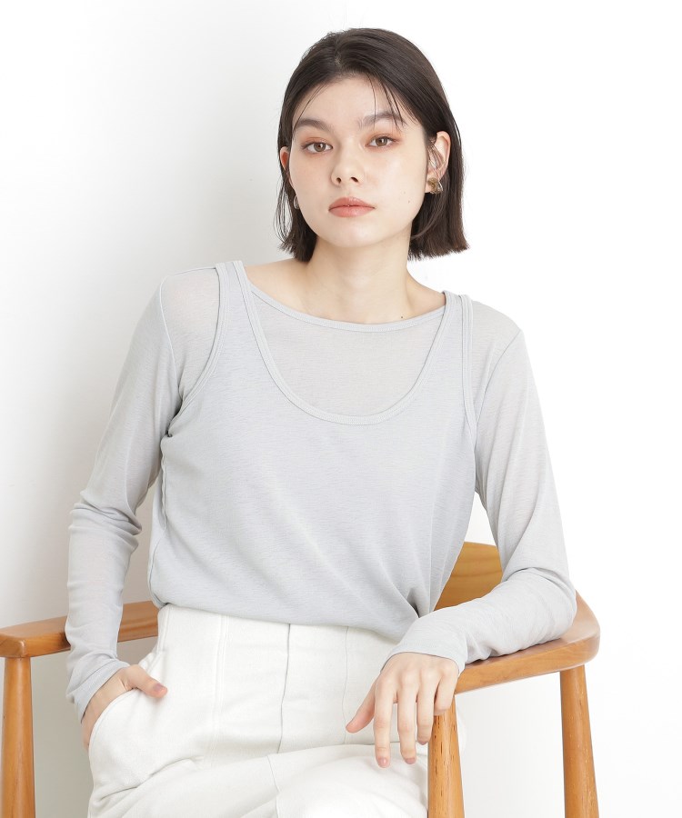 ザ ショップ ティーケー（ウィメン）(THE SHOP TK(Women))のシアーフライスレイヤード　【セットアイテム】 ライトグレー(011)