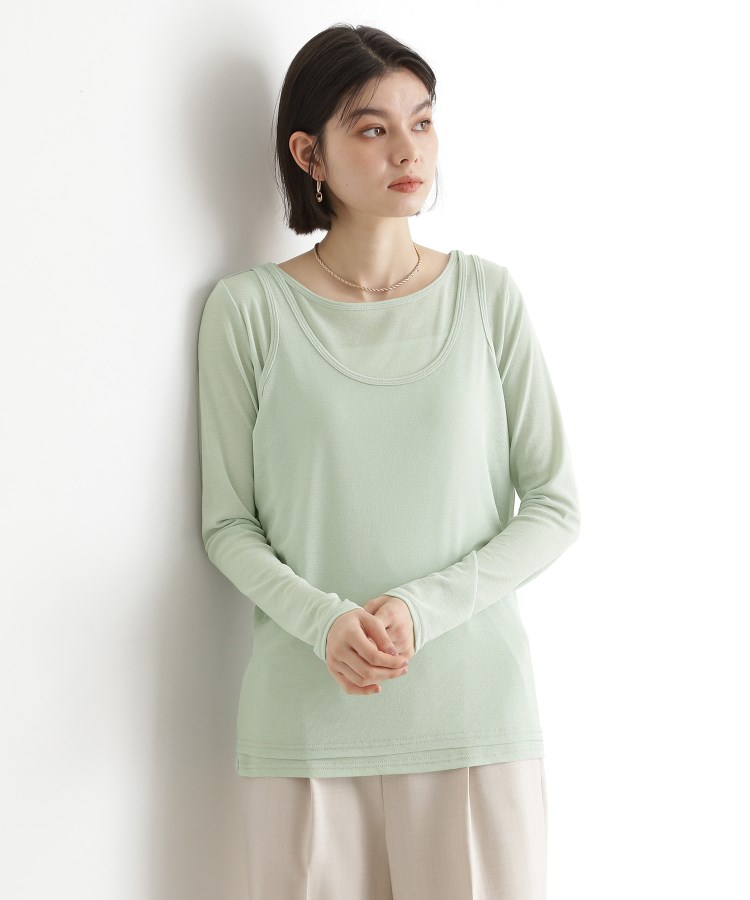 ザ ショップ ティーケー（ウィメン）(THE SHOP TK(Women))のシアーフライスレイヤード　【セットアイテム】 ライトグリーン(020)