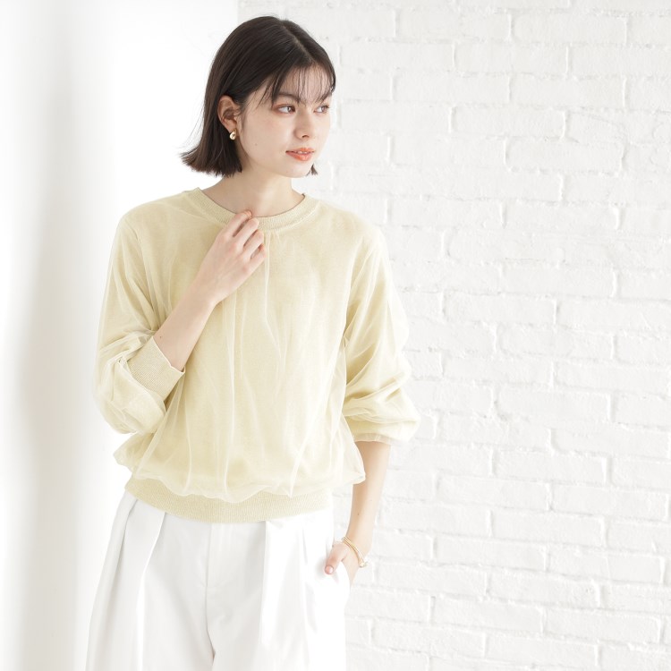 ザ ショップ ティーケー（ウィメン）(THE SHOP TK(Women))のチュール×ラメニット【洗える】 ニット/セーター