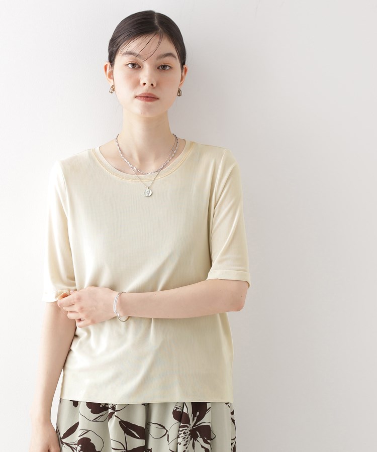 ザ ショップ ティーケー（ウィメン）(THE SHOP TK(Women))のシアーチュールプルオーバー【洗濯機OK】 アイボリー(004)