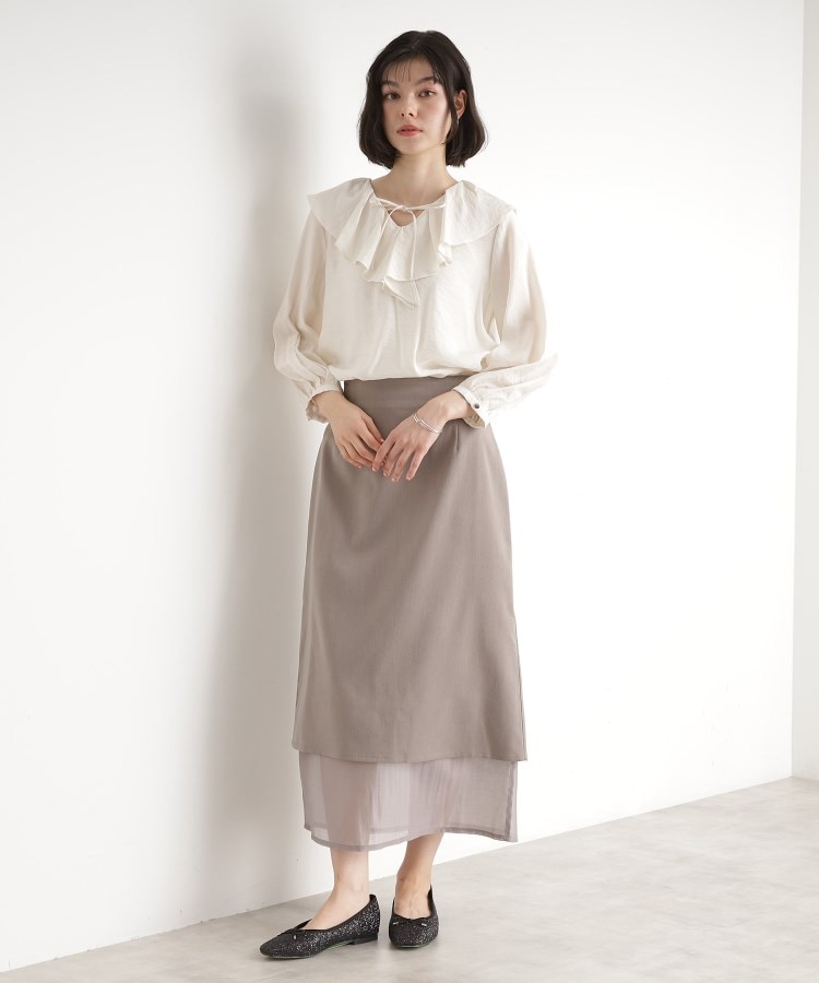 ザ ショップ ティーケー（ウィメン）(THE SHOP TK(Women))のラッフルカラーブラウス【洗濯機OK】5