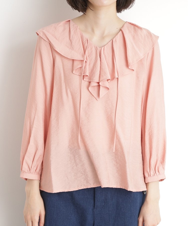 ザ ショップ ティーケー（ウィメン）(THE SHOP TK(Women))のラッフルカラーブラウス【洗濯機OK】13