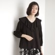 ザ ショップ ティーケー（ウィメン）(THE SHOP TK(Women))のラッフルカラーブラウス【洗濯機OK】 ブラック(019)