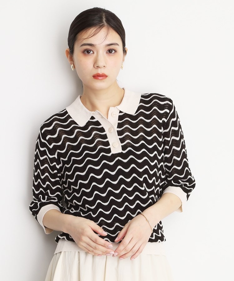 ザ ショップ ティーケー（ウィメン）(THE SHOP TK(Women))のニットポロシャツ【洗濯機/アソート展開】7