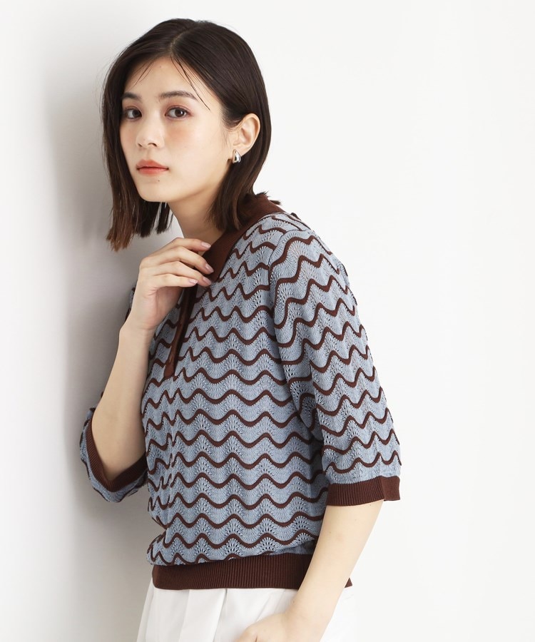 柄アソートポロニット(ニット/セーター) | THE SHOP TK(Women 柄アソートポロニット(ニット/セーター) | THE SHOP TK(Women