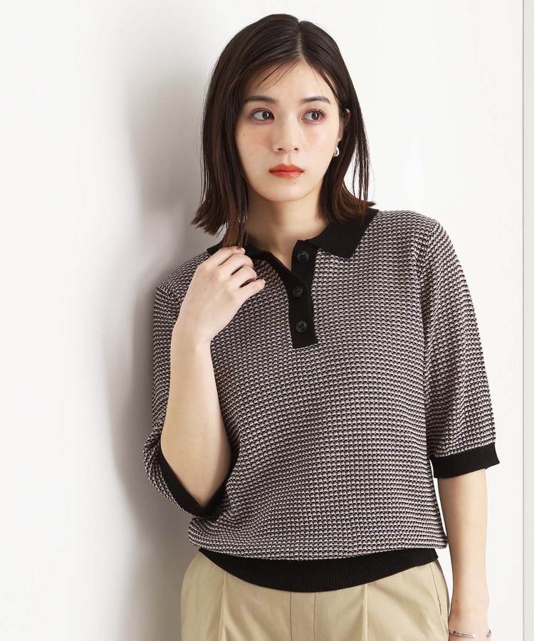 柄アソートポロニット(ニット/セーター) | THE SHOP TK(Women 柄アソートポロニット(ニット/セーター) | THE SHOP TK(Women