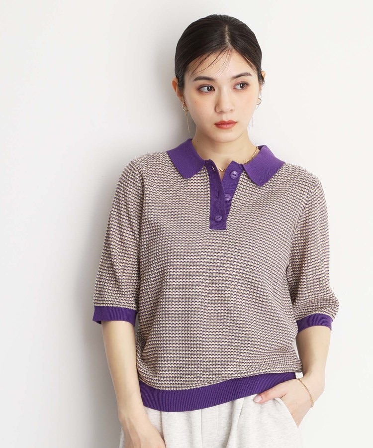 柄アソートポロニット(ニット/セーター) | THE SHOP TK(Women 柄アソートポロニット(ニット/セーター) | THE SHOP TK(Women
