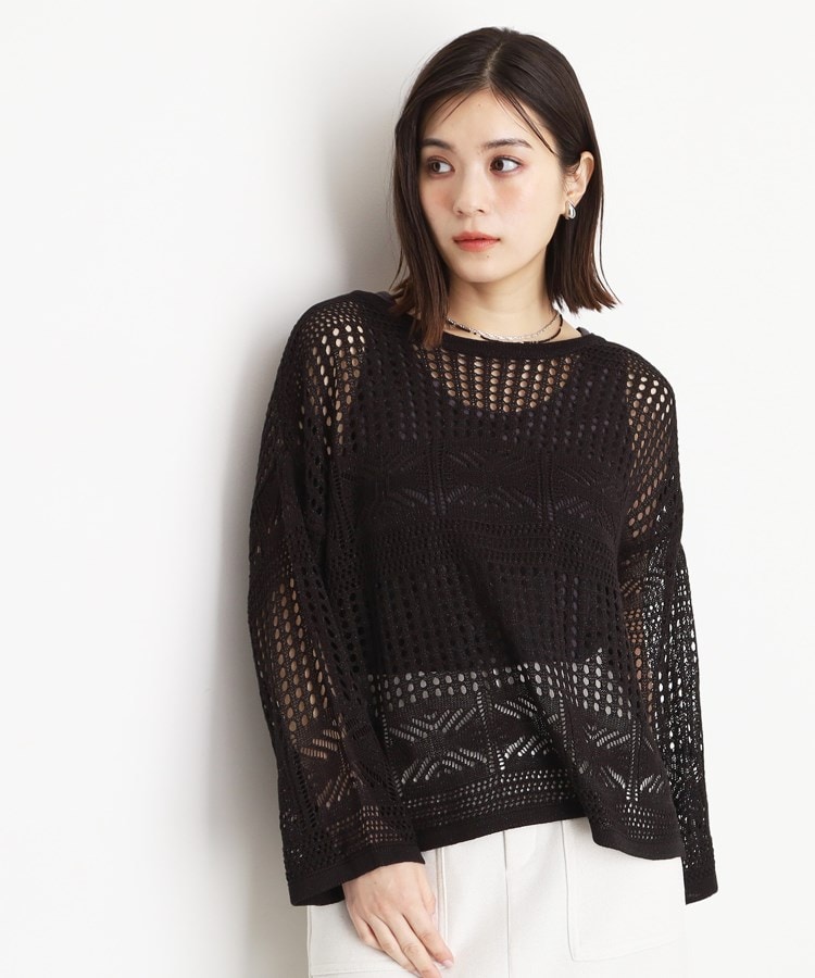 ザ ショップ ティーケー（ウィメン）(THE SHOP TK(Women))の【前後2WAY】タンク付透かし柄ニット/洗える8