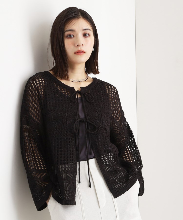 ザ ショップ ティーケー（ウィメン）(THE SHOP TK(Women))の【前後2WAY】タンク付透かし柄ニット/洗える10