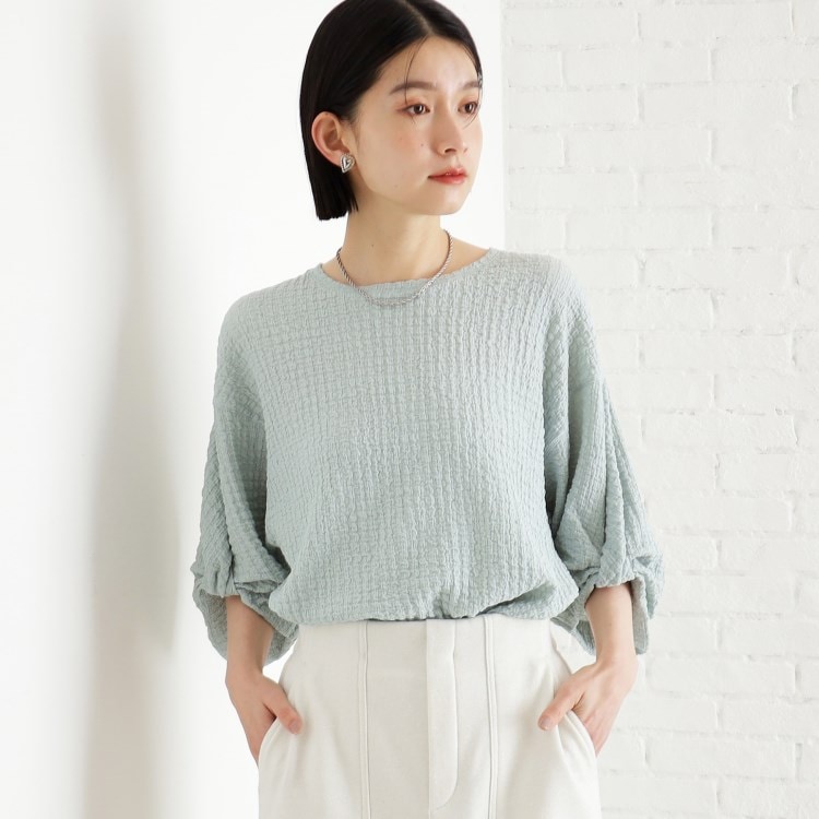 ザ ショップ ティーケー（ウィメン）(THE SHOP TK(Women))のポコポコ袖タックプルオーバー【洗濯機OK】 カットソー