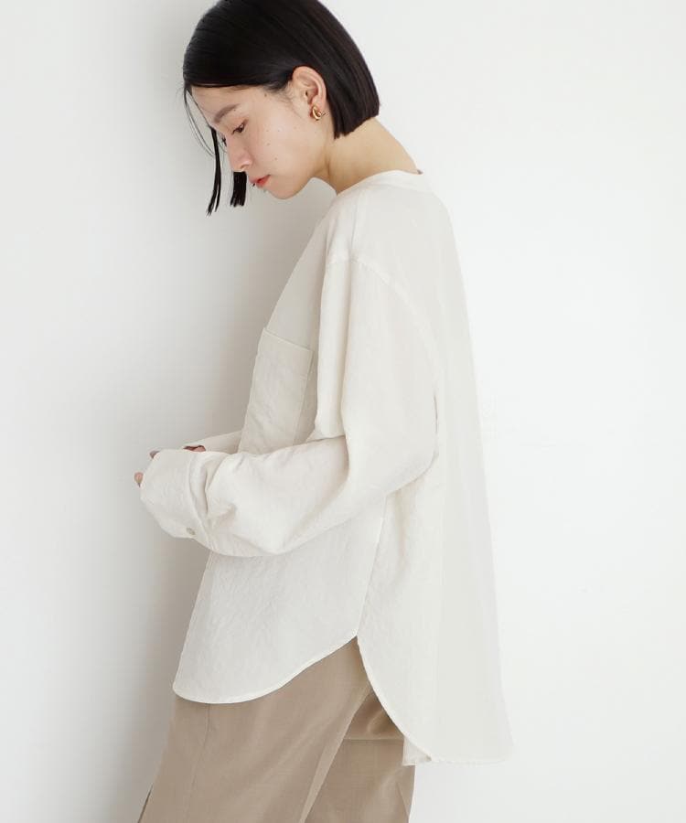 ザ ショップ ティーケー（ウィメン）(THE SHOP TK(Women))の【体型カバー】ダブルポケットスキッパーシャツ/洗濯機OK3