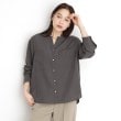 ザ ショップ ティーケー（ウィメン）(THE SHOP TK(Women))の【体型カバー】ダブルポケットスキッパーシャツ/洗濯機OK スミクロ(018)