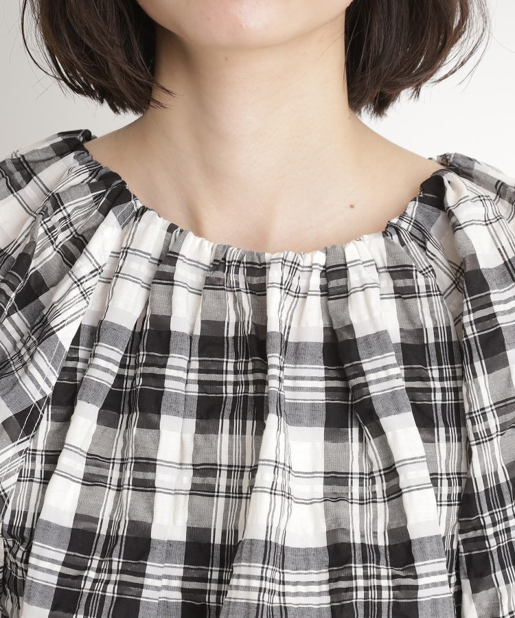 ザ ショップ ティーケー（ウィメン）(THE SHOP TK(Women))のチェックギャザーブラウス【洗える】13