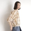 ザ ショップ ティーケー（ウィメン）(THE SHOP TK(Women))のチェックギャザーブラウス【洗える】5