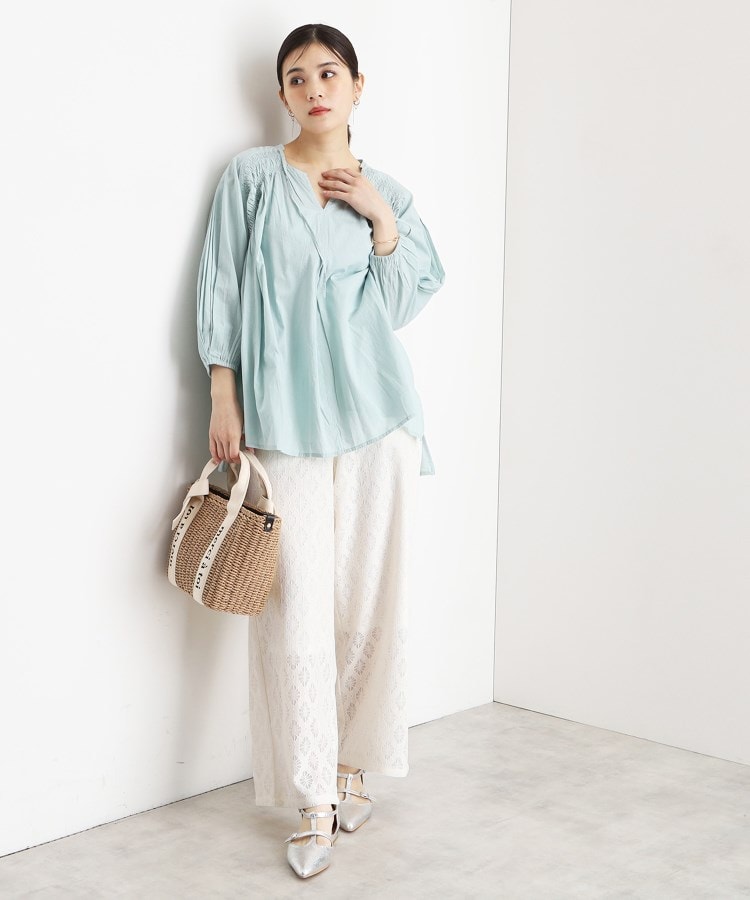 ザ ショップ ティーケー（ウィメン）(THE SHOP TK(Women))のレースワイドパンツ【洗濯機OK】4