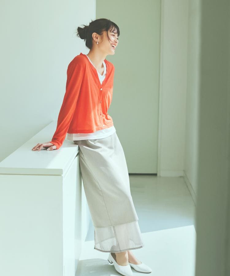 ザ ショップ ティーケー（ウィメン）(THE SHOP TK(Women))の裾シアーナロースカート【洗える】1