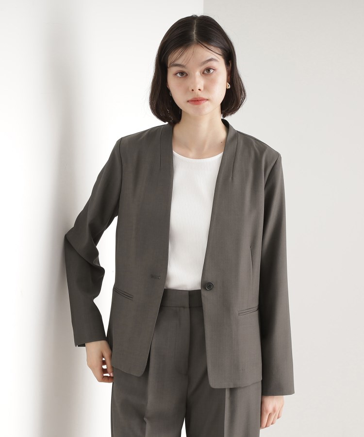 ザ ショップ ティーケー（ウィメン）(THE SHOP TK(Women))の【セットアップ可】ノーカラージャケット1