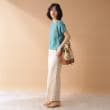 ザ ショップ ティーケー（ウィメン）(THE SHOP TK(Women))の麻混ワイドパンツ【洗える】6