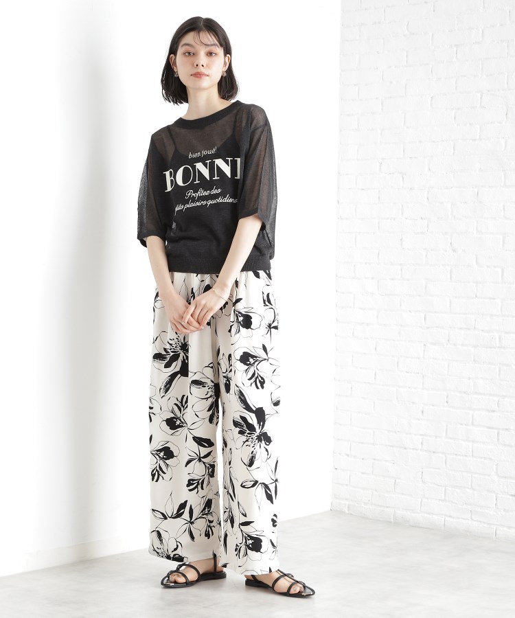 ザ ショップ ティーケー（ウィメン）(THE SHOP TK(Women))の光沢シアーロゴプルオーバー【洗える】3