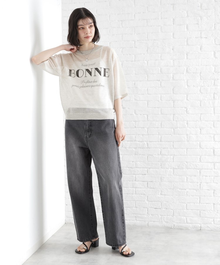 ザ ショップ ティーケー（ウィメン）(THE SHOP TK(Women))の光沢シアーロゴプルオーバー【洗える】7