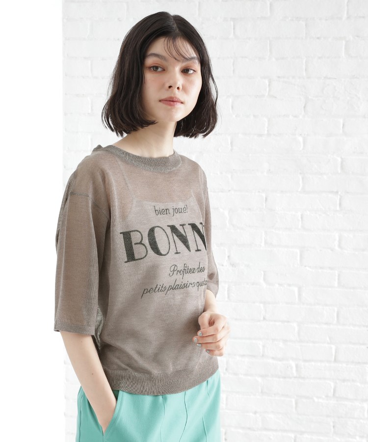 ザ ショップ ティーケー（ウィメン）(THE SHOP TK(Women))の光沢シアーロゴプルオーバー【洗える】9