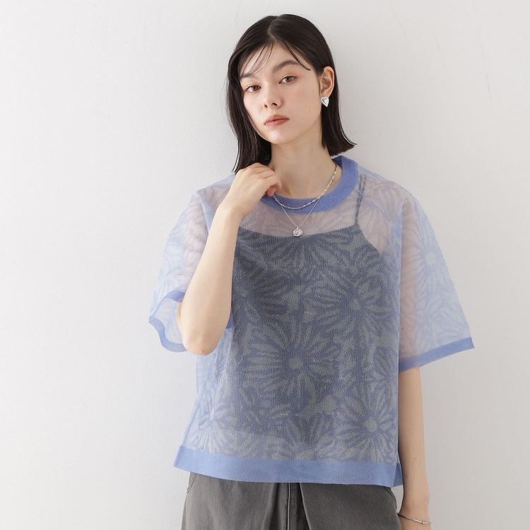 ザ ショップ ティーケー（ウィメン）(THE SHOP TK(Women))のカバーニットシアープルオーバー【洗える】 ニット/セーター