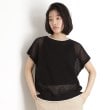 ザ ショップ ティーケー（ウィメン）(THE SHOP TK(Women))のフレンチスリーブメッシュニットタンクセット【洗える】 ブラック(019)