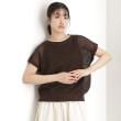 ザ ショップ ティーケー（ウィメン）(THE SHOP TK(Women))のフレンチスリーブメッシュニットタンクセット【洗える】 ブラウン(044)