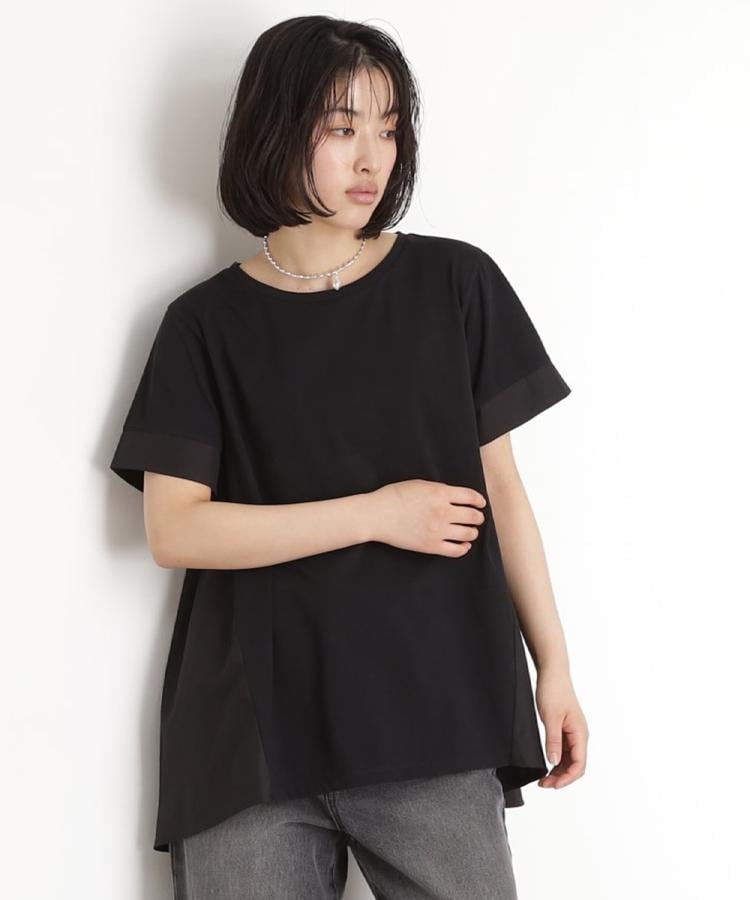 切替バックギャザーチュニック【洗濯機OK/接触冷感/UV 切替バックギャザーチュニック【洗濯機OK/接触冷感/UV